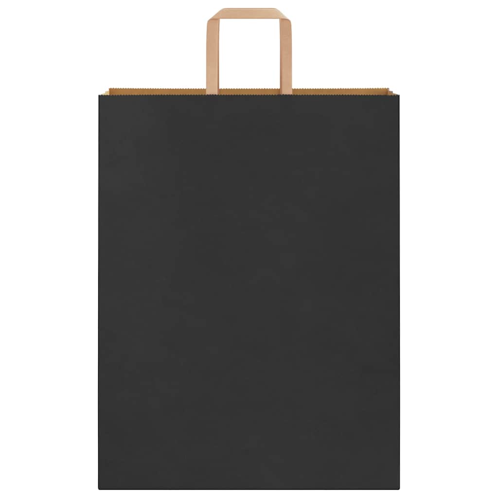 HKH Sacos de Papel 250 Unidades com Alças - Preto - 32x12x42 cm