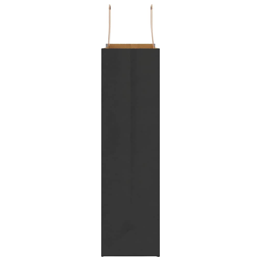 HKH Sacos de Papel 250 Unidades com Alças - Preto - 32x12x42 cm