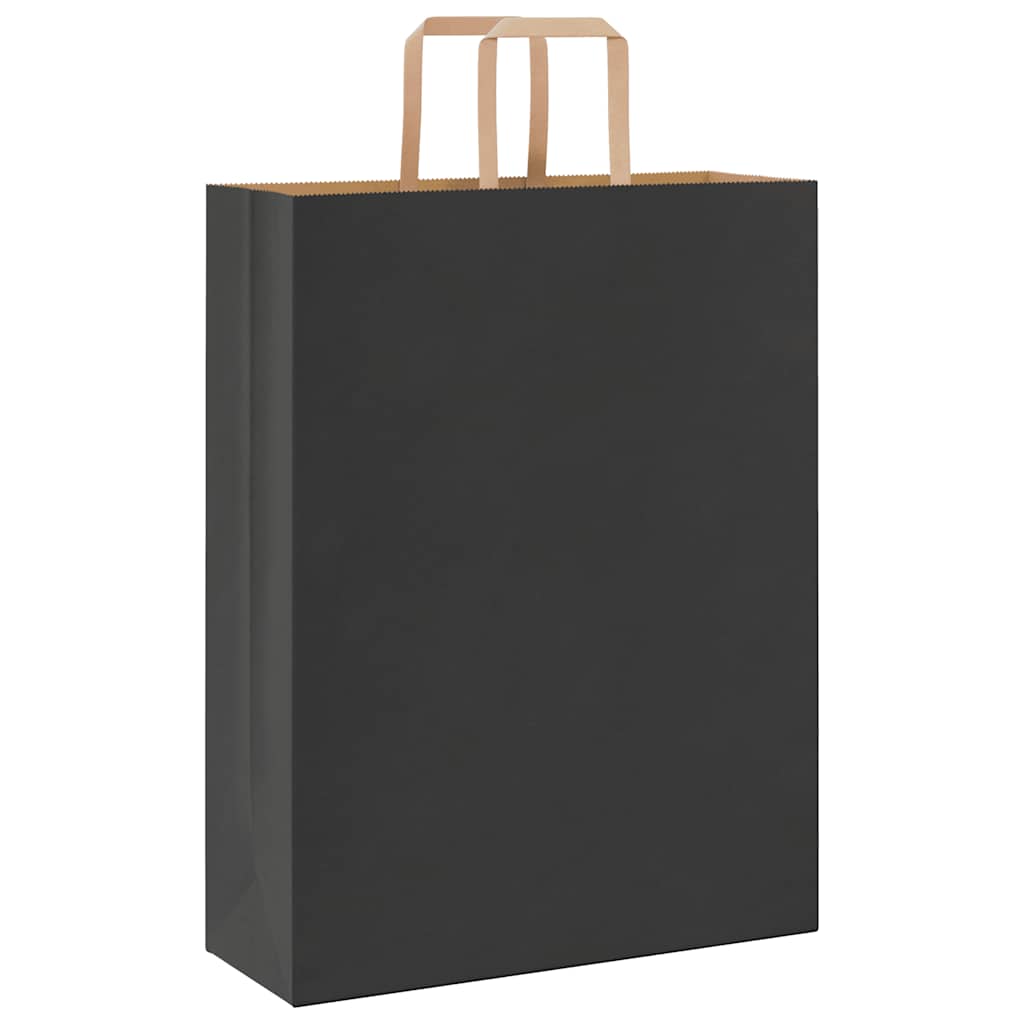 HKH Sacos de Papel 250 Unidades com Alças - Preto - 32x12x42 cm