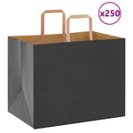 HKH Bolsas de papel 250 unidades con asas - Negro - 32x22x24 cm