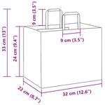 HKH Bolsas de papel 250 unidades con asas - Negro - 32x22x24 cm