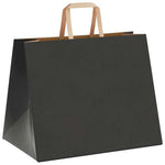HKH Bolsas de papel 250 unidades con asas - Negro - 32x22x24 cm