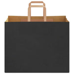 HKH Bolsas de papel 250 unidades con asas - Negro - 32x22x24 cm