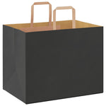 HKH Bolsas de papel 250 unidades con asas - Negro - 32x22x24 cm