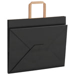 HKH Bolsas de papel 250 unidades con asas - Negro - 32x22x24 cm