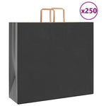 HKH Bolsas de Papel 250 Unidades con Asas - Negro - 54x15x49 cm