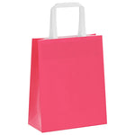 HKH Bolsas de Papel 50 Unidades con Asas - Rosa - 18x8x22 cm