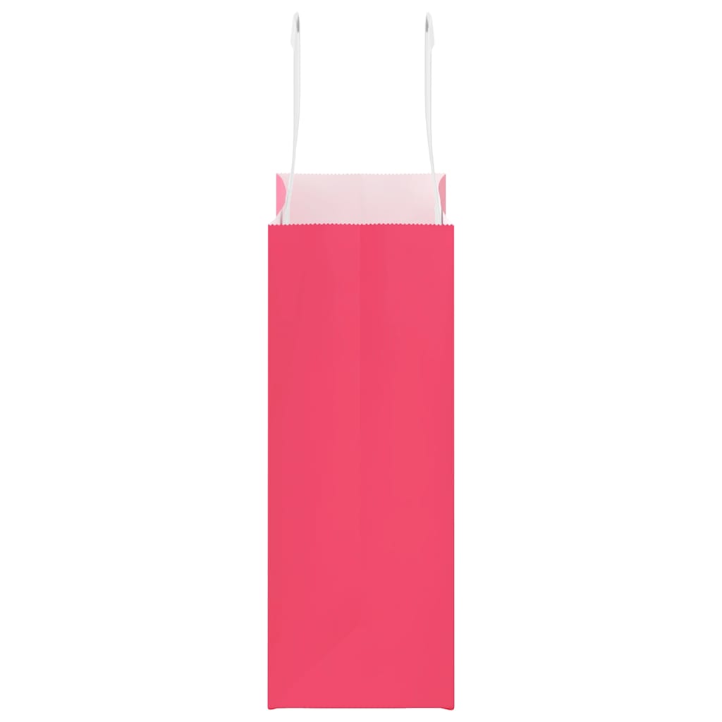 HKH Bolsas de Papel 50 Unidades con Asas - Rosa - 18x8x22 cm