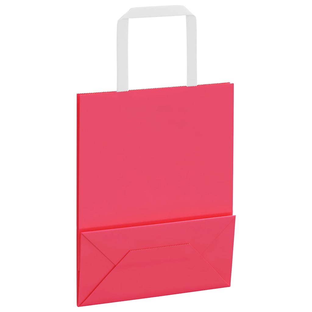 HKH Bolsas de Papel 50 Unidades con Asas - Rosa - 18x8x22 cm