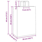 HKH Sacos de Papel 50 Unidades com Alças - Rosa - 26x12x35 cm