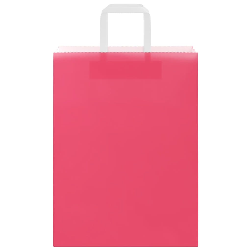 HKH Sacos de Papel 50 Unidades com Alças - Rosa - 26x12x35 cm