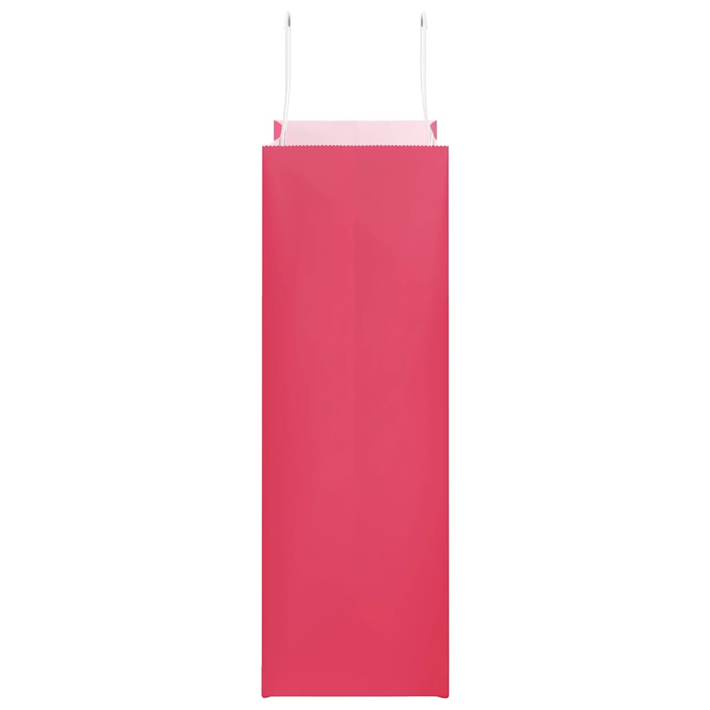 HKH Sacos de Papel 50 Unidades com Alças - Rosa - 26x12x35 cm