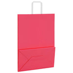 HKH Sacos de Papel 50 Unidades com Alças - Rosa - 32x17x44 cm