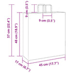 HKH Sacos de Papel 50 Unidades com Alças - Rosa - 45x17x48 cm