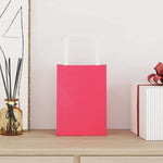 HKH Sacos de Papel 250 Unidades com Alças - Rosa - 15x8x21 cm