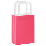 HKH Sacos de Papel 250 Unidades com Alças - Rosa - 15x8x21 cm