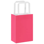 HKH Sacos de Papel 250 Unidades com Alças - Rosa - 15x8x21 cm