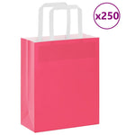 Bolsas de papel HKH 250 unidades con asas - Rosa - 18x8x22 cm