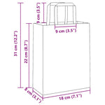 Bolsas de papel HKH 250 unidades con asas - Rosa - 18x8x22 cm
