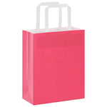 Bolsas de papel HKH 250 unidades con asas - Rosa - 18x8x22 cm