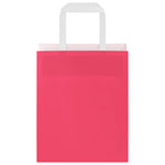 Bolsas de papel HKH 250 unidades con asas - Rosa - 18x8x22 cm