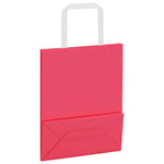 Bolsas de papel HKH 250 unidades con asas - Rosa - 18x8x22 cm