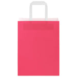 HKH Sacos de Papel 250 Unidades com Alças - Rosa - 21x11x28 cm