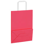 HKH Sacos de Papel 250 Unidades com Alças - Rosa - 21x11x28 cm