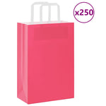 HKH Sacos de Papel 250 Unidades com Alças - Rosa - 21x11x31 cm