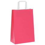 HKH Sacos de Papel 250 Unidades com Alças - Rosa - 21x11x31 cm