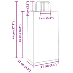 HKH Sacos de Papel 250 Unidades com Alças - Rosa - 21x11x36 cm