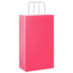 HKH Sacos de Papel 250 Unidades com Alças - Rosa - 21x11x36 cm