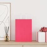 HKH Sacos de Papel 250 Unidades com Alças - Rosa - 26x12x35 cm
