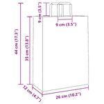 HKH Sacos de Papel 250 Unidades com Alças - Rosa - 26x12x35 cm