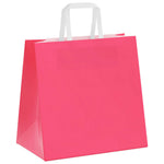 HKH Sacos de Papel 250 Unidades com Alças - Rosa - 26x17x25 cm