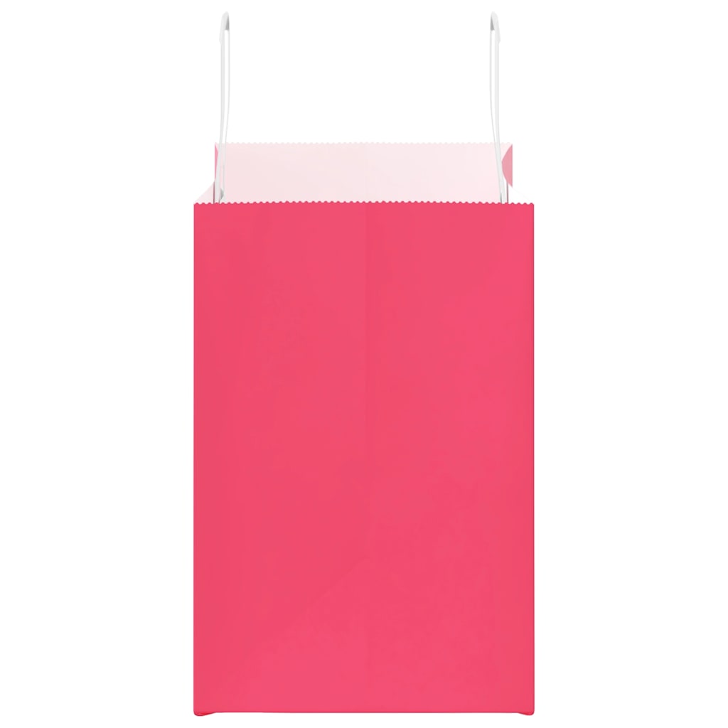 HKH Sacos de Papel 250 Unidades com Alças - Rosa - 26x17x25 cm