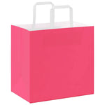 HKH Sacos de Papel 250 Unidades com Alças - Rosa - 26x17x25 cm