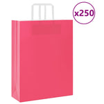HKH Bolsas de Papel 250 Unidades con Asas - Rosa - 32x12x42 cm