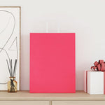HKH Bolsas de Papel 250 Unidades con Asas - Rosa - 32x12x42 cm