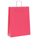 HKH Bolsas de Papel 250 Unidades con Asas - Rosa - 32x12x42 cm