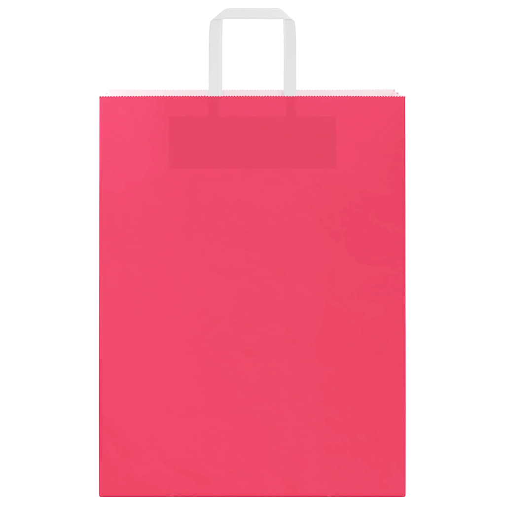 HKH Bolsas de Papel 250 Unidades con Asas - Rosa - 32x12x42 cm