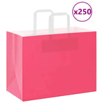 HKH Bolsas de Papel 250 Unidades con Asas - Rosa - 32x17x25 cm