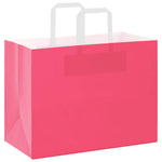 HKH Bolsas de Papel 250 Unidades con Asas - Rosa - 32x17x25 cm