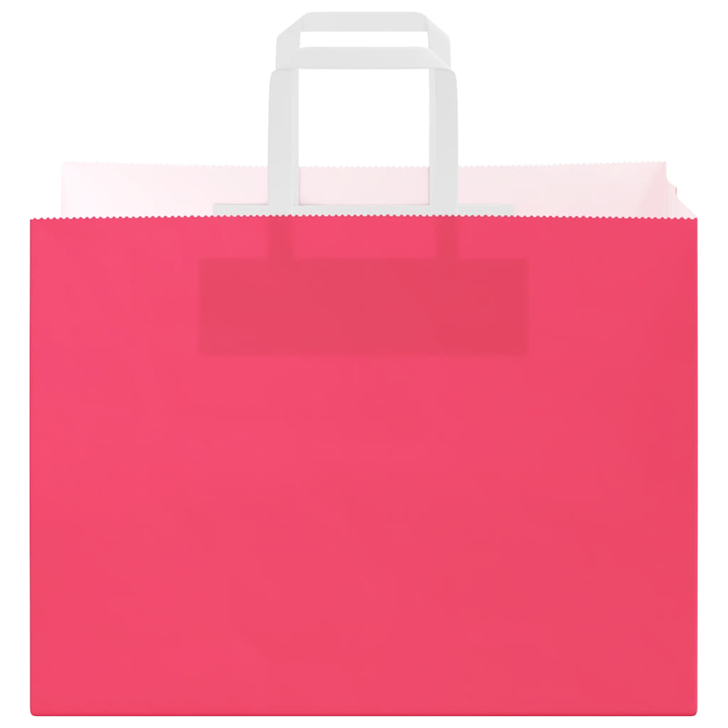 HKH Bolsas de Papel 250 Unidades con Asas - Rosa - 32x17x25 cm