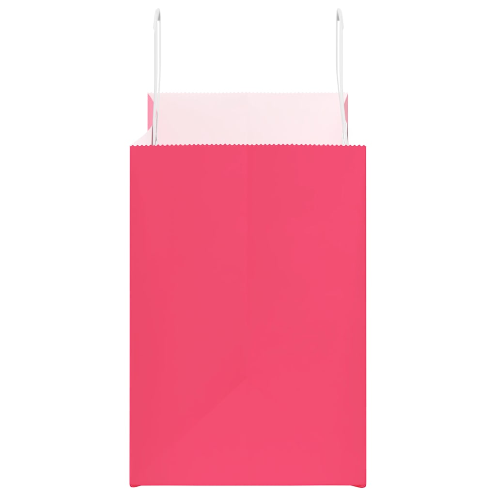 HKH Bolsas de Papel 250 Unidades con Asas - Rosa - 32x17x25 cm