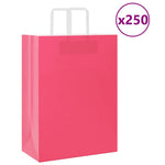Bolsas de Papel HKH 250 Unidades con Asas - Rosa - 32x17x44 cm