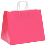 Bolsas de papel HKH 250 unidades con asas - Rosa - 32x22x24 cm