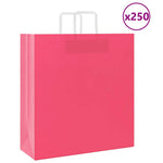 HKH Bolsas de Papel 250 Unidades con Asas - Rosa - 45x17x48 cm