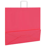 HKH Sacos de Papel 250 Unidades com Alças - Rosa - 54x15x49 cm