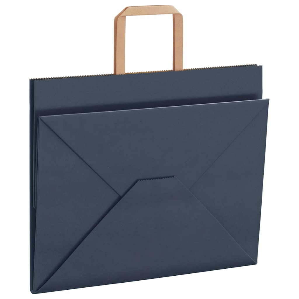 HKH Bolsas de Papel 250 Unidades con Asas - Azul - 32x22x24 cm